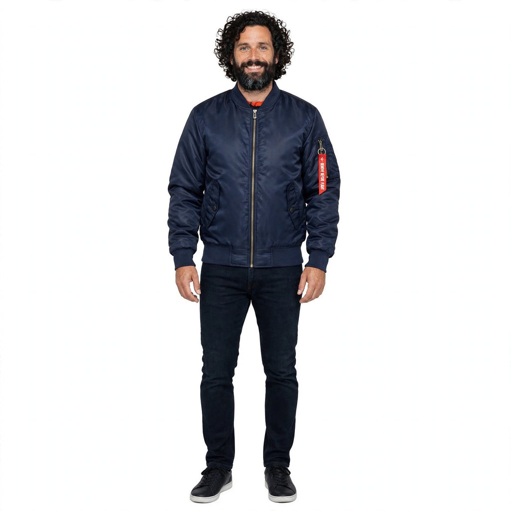 George Hartley | Navy Mens Jacket With Stand Collar