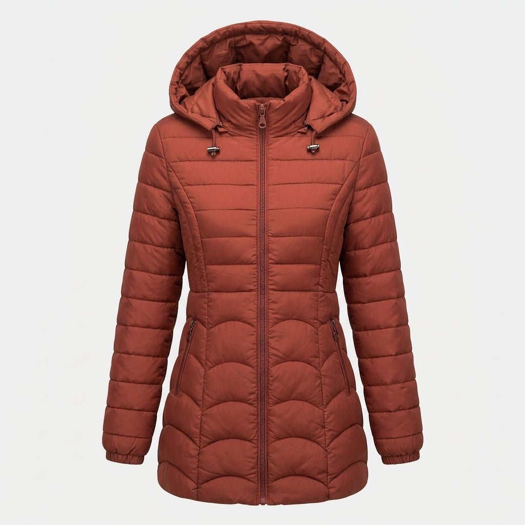 Bridget Halloway | Quilted Puffer Coat With Hood