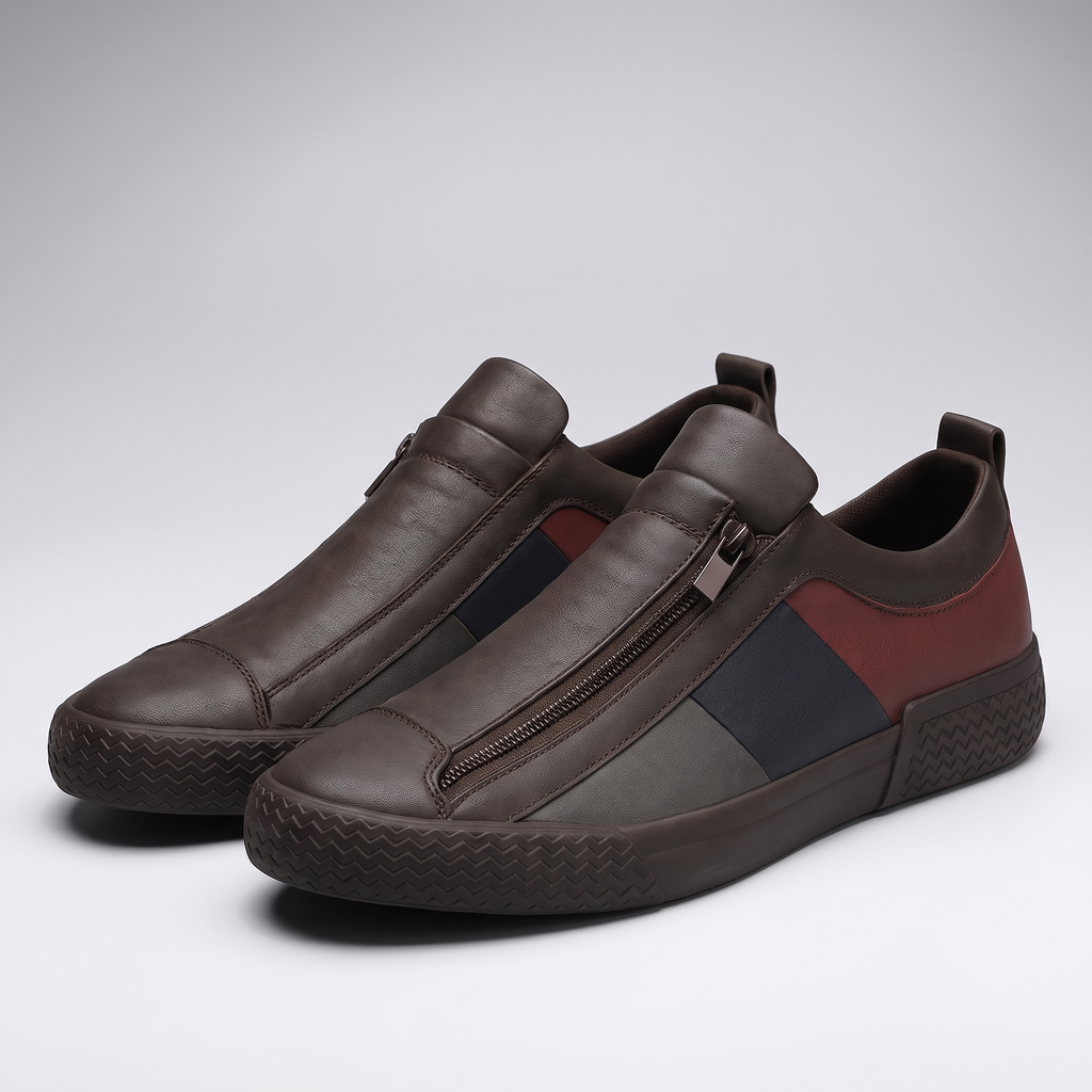 Nathaniel Doyle | Leather Colour-Block Sneakers For Men