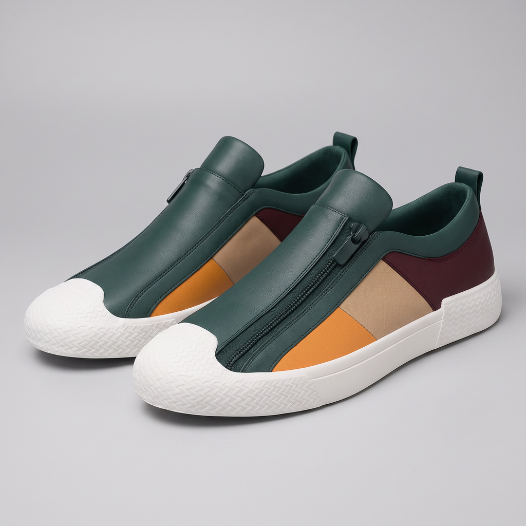 Nathaniel Doyle | Leather Colour-Block Sneakers For Men