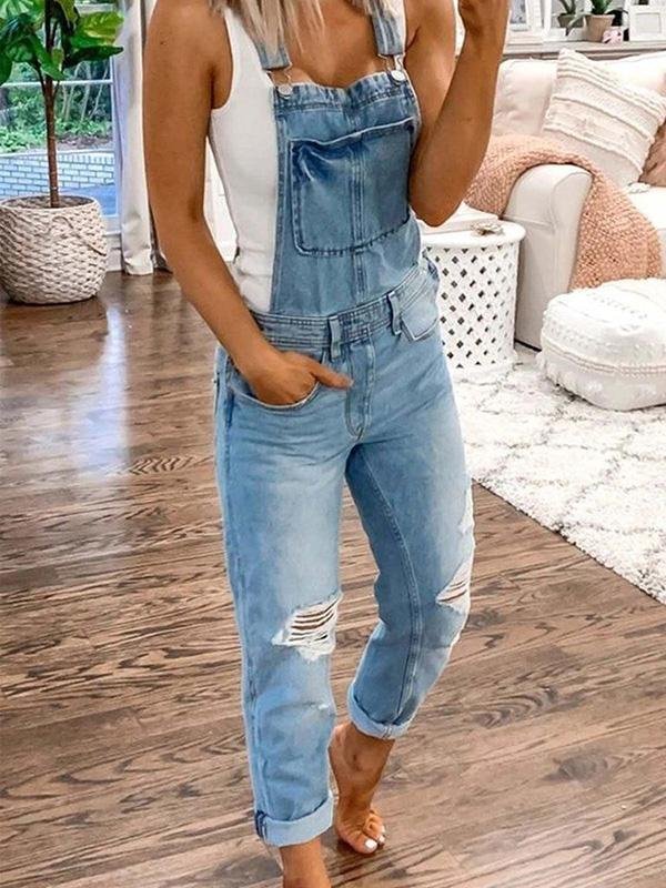 Poppy Winterbourne | Camo Denim Dungaree Jumpsuit For Women