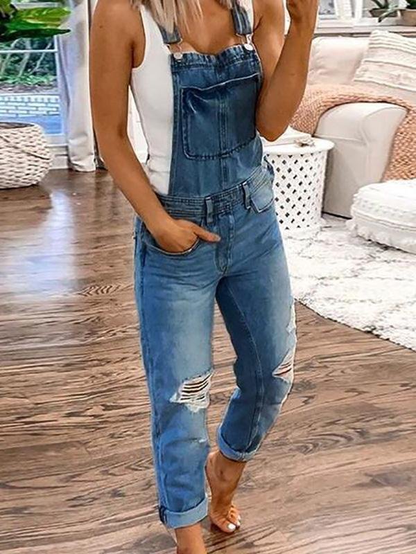 Poppy Winterbourne | Camo Denim Dungaree Jumpsuit For Women