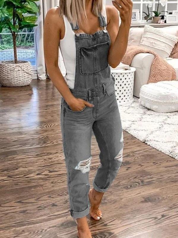 Poppy Winterbourne | Camo Denim Dungaree Jumpsuit For Women