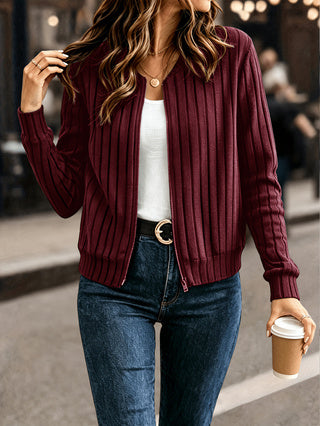 Georgina Blythe | Ribbed Zip-Up Cardigan
