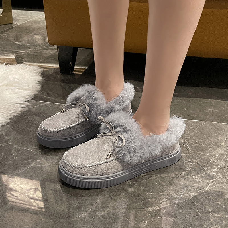 Isobel Barrett | Fluffy Faux Fur Moccasin Slippers