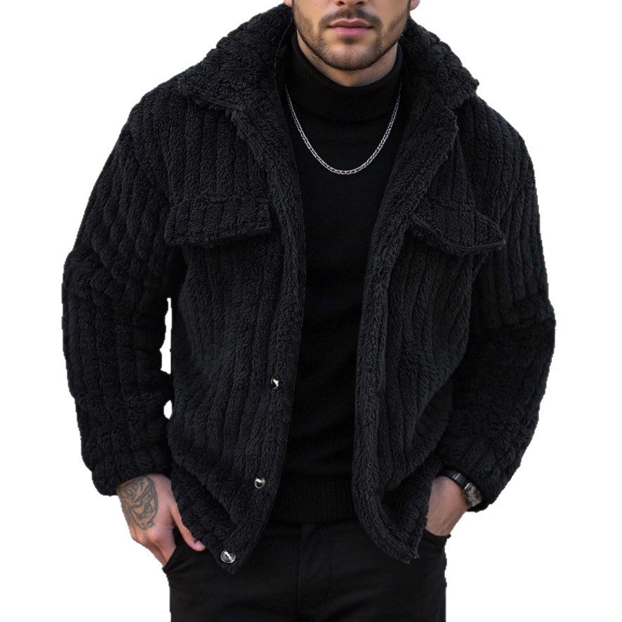 Fraser Lockhart | Black Teddy Fleece Mens Jacket