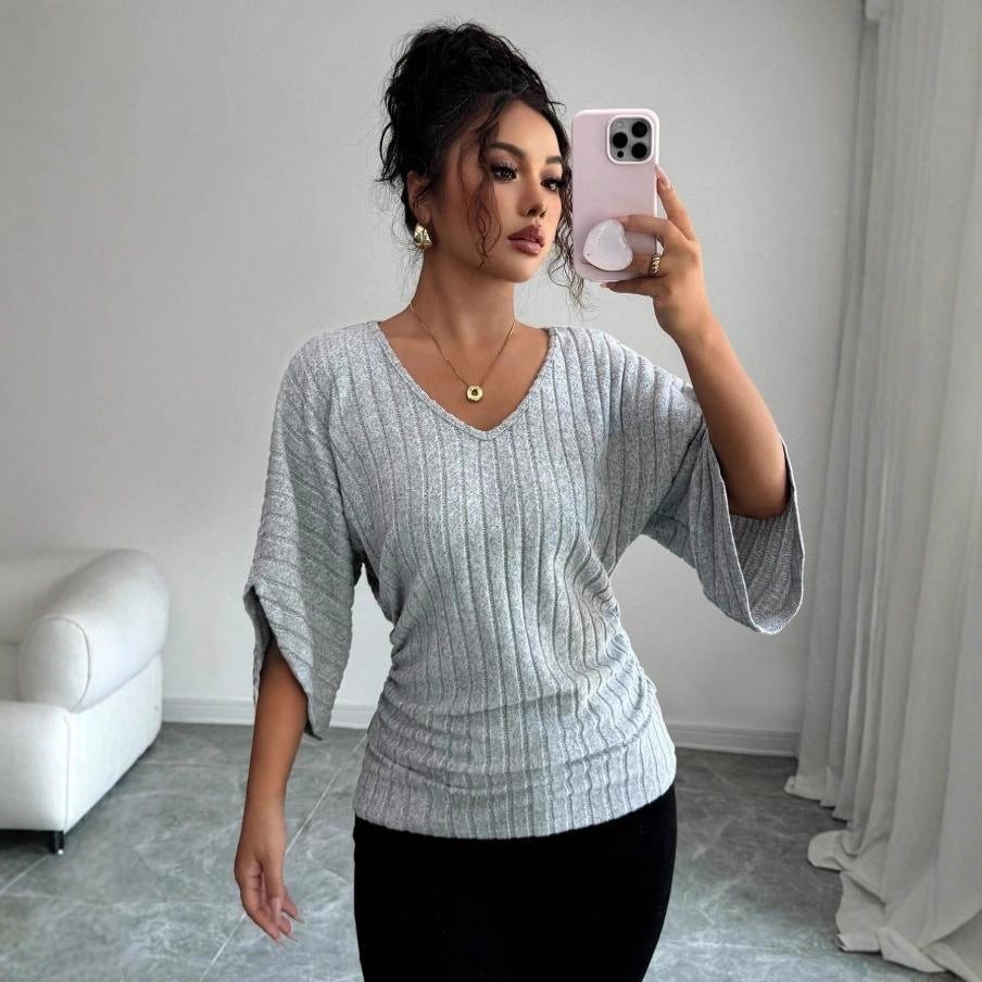 Daisy Edwards | Ribbed Knit V-Neck Top