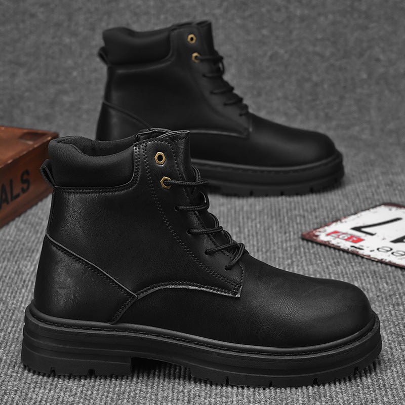 Edmund Sharp | Tan Leather Lace-Up Work Boots