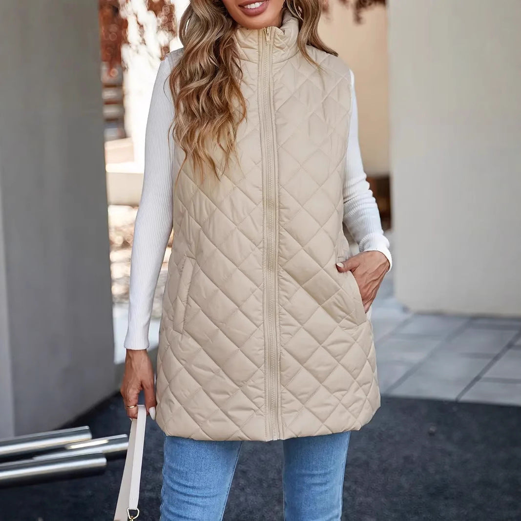 Penelope Scott | Quilted Longline Zip-Up Gilet