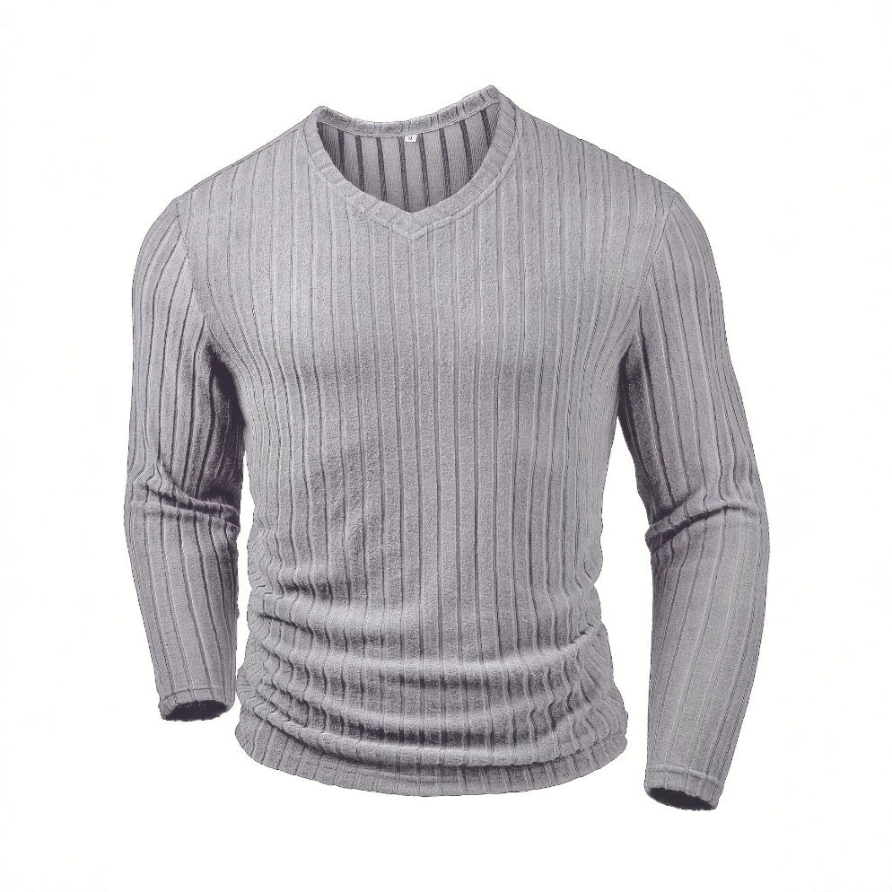 Marcus Fenholt | Ribbed V-Neck Knit Sweater