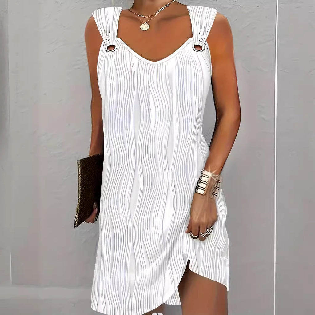 Beatrix Langley | Ribbed Mini Dress With O-Ring Straps