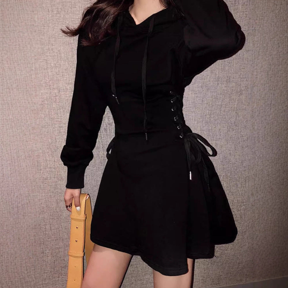 Beatrice Fanshawe | Lace-Up Hooded Sweatshirt Dress