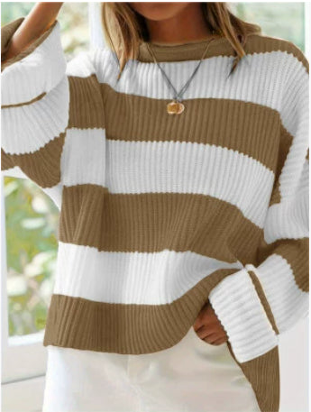 Lily Forsythe | Striped Batwing Sleeve Knit Jumper