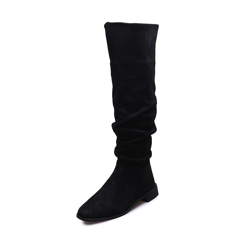 Matilda Sorrell | Suede Over-the-Knee Slouchy Flat Boots
