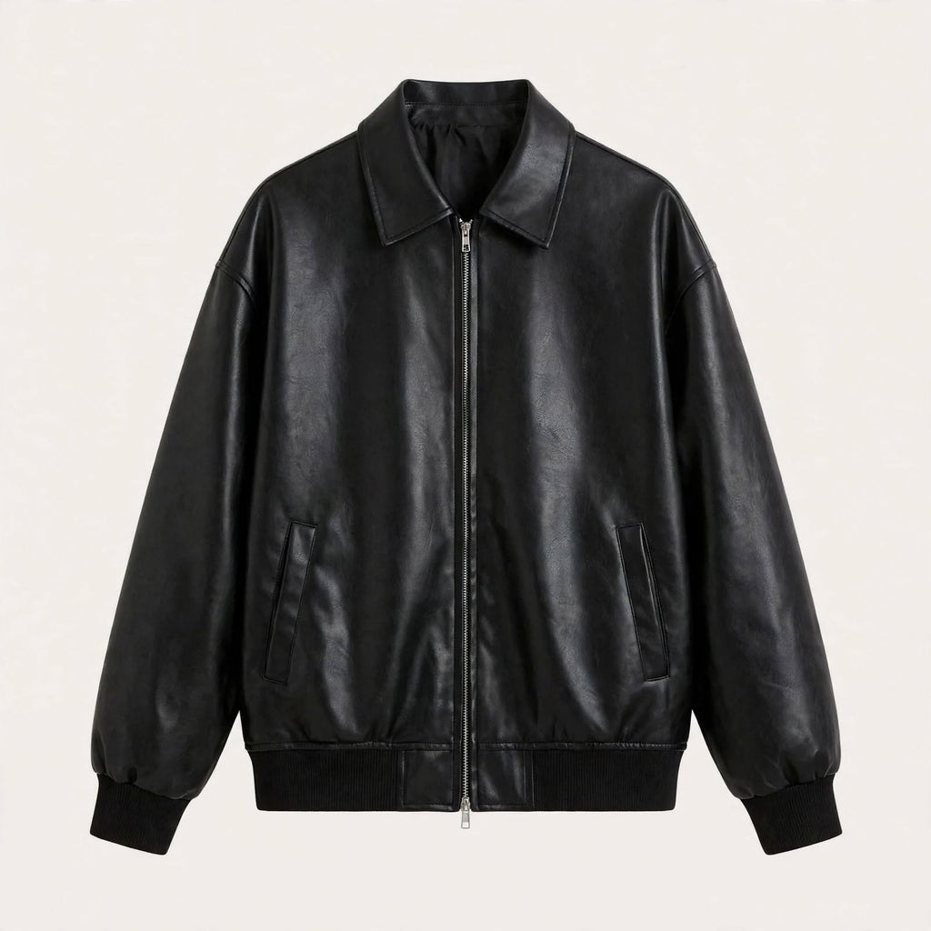 Arthur Kingswood | Faux Leather Jacket with Oversized Bomber Fit