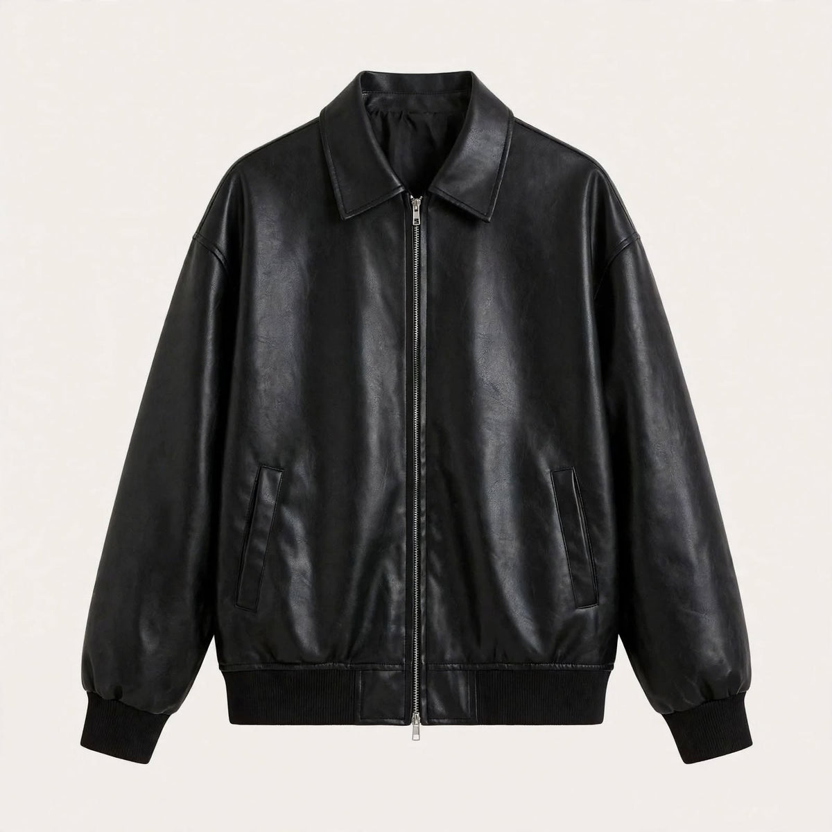 Arthur Kingswood | Faux Leather Jacket with Oversized Bomber Fit