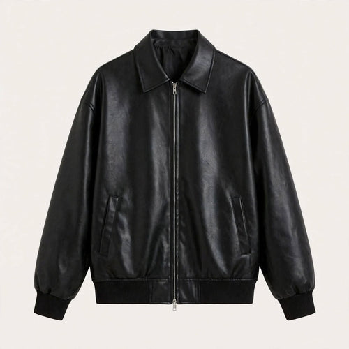 Arthur Kingswood | Faux Leather Jacket with Oversized Bomber Fit