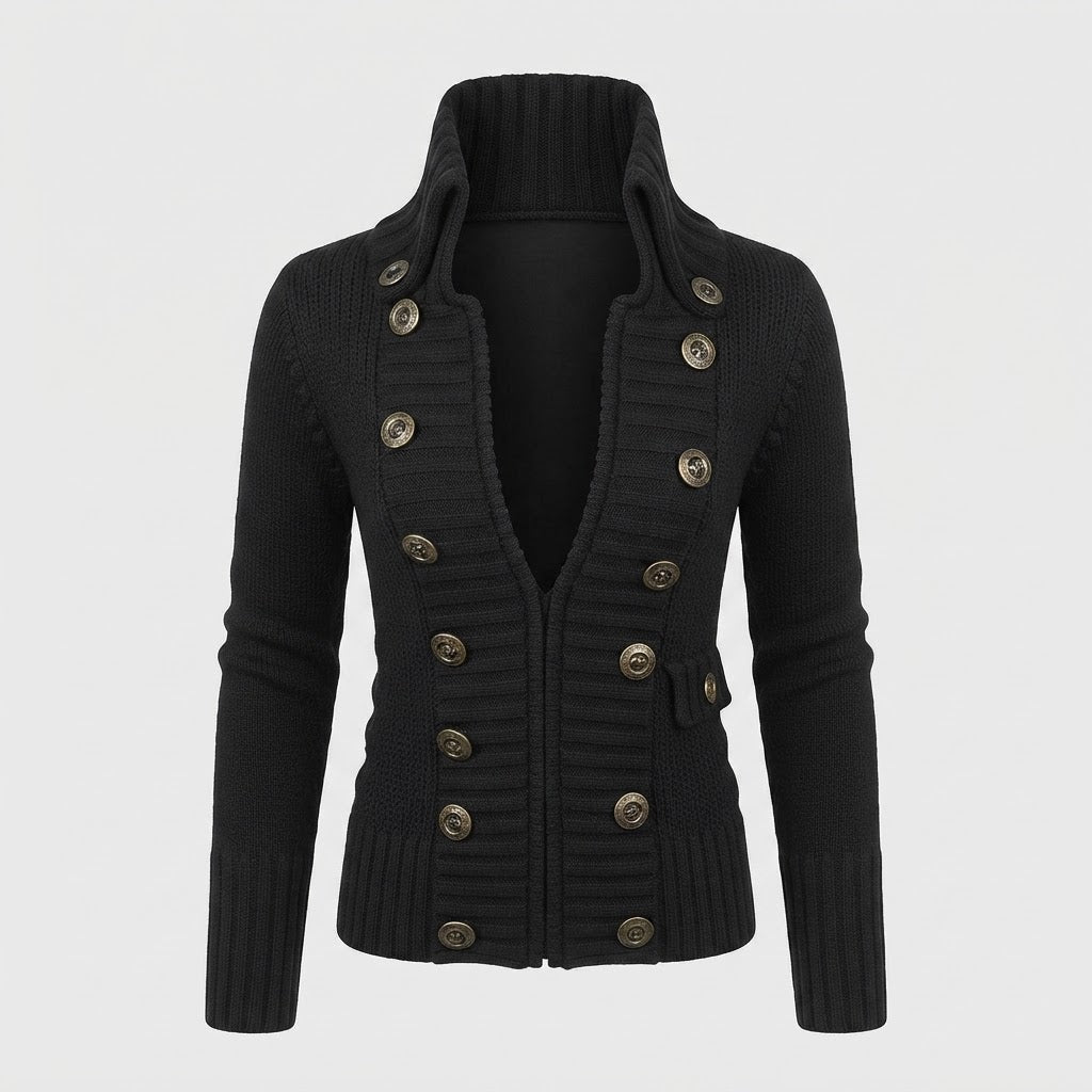 Clementine Ashworth | Ribbed Knit Button-Front Cardigan