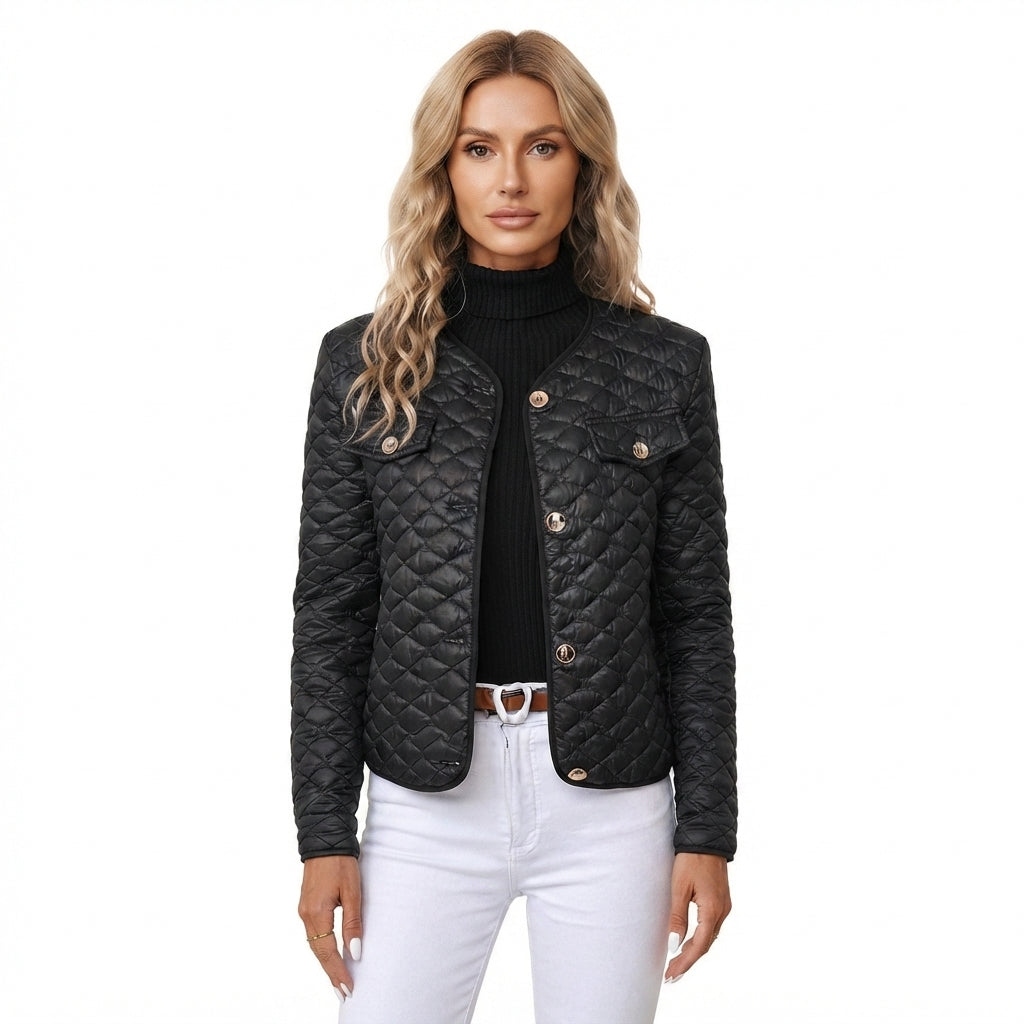 Clementine Barlow | Diamond-Quilted Short Padded Coat