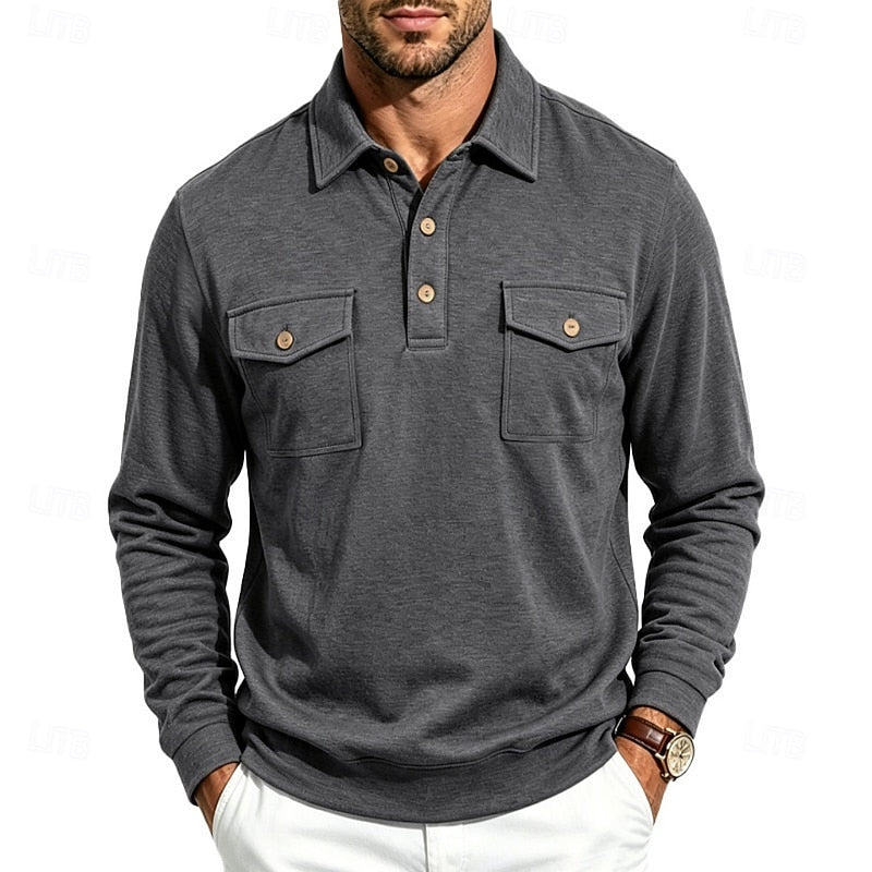 Rowan Cavendish | Long-Sleeve Pocket Polo Shirt