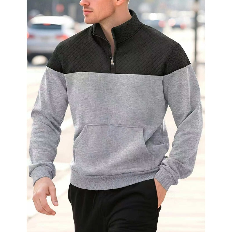Lachlan Calder | Textured Quarter-Zip Sweatshirt For Men