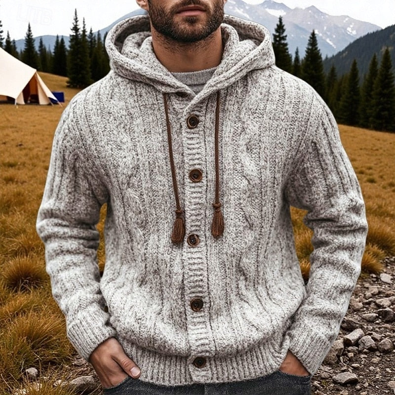 Barnaby Winstanley | Cable-Knit Hooded Cardigan for Men