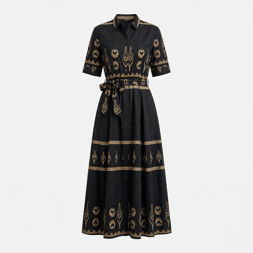 Matilda Brennan | Cotton Maxi Dress With Tribal Print