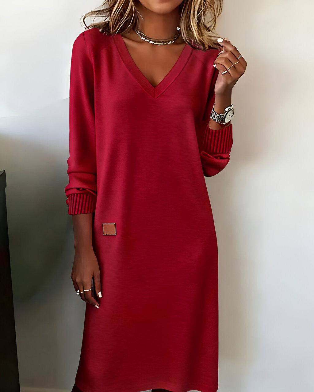 Tamsin Fairbrother | Oversized V-Neck Knit Dress