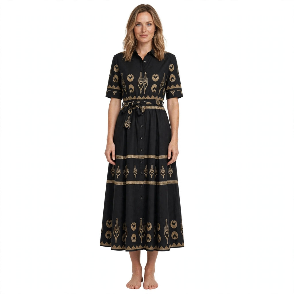 Matilda Brennan | Cotton Maxi Dress With Tribal Print