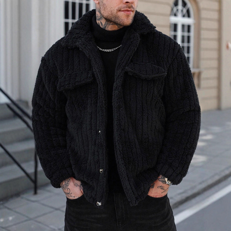Fraser Lockhart | Black Teddy Fleece Mens Jacket