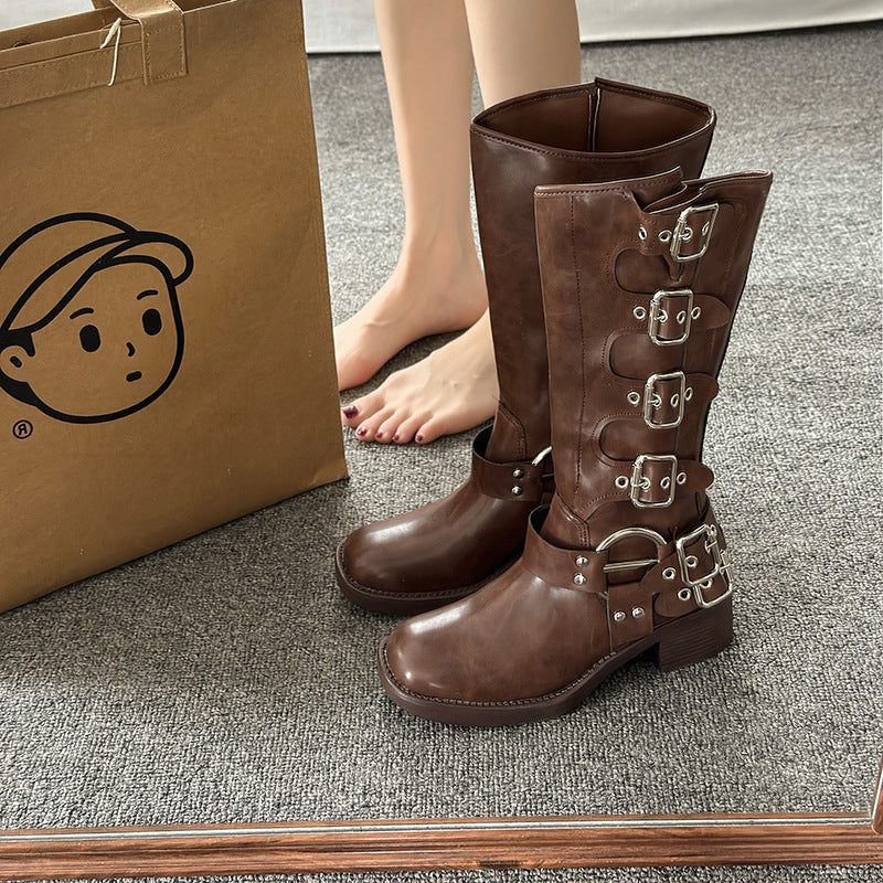 Imogen Harwood | Buckled Knee-High Leather Boots