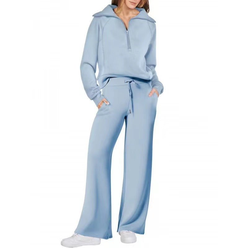 Harriet Griffiths | Half-Zip Hoodie & Wide-Leg Trousers Co-ord Set
