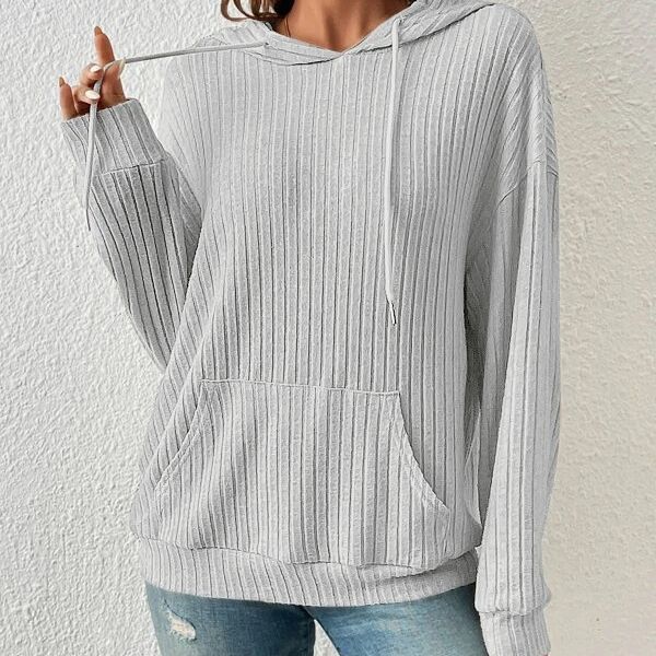 Georgina Pike | Sage Green Ribbed Knit Hoodie For Women