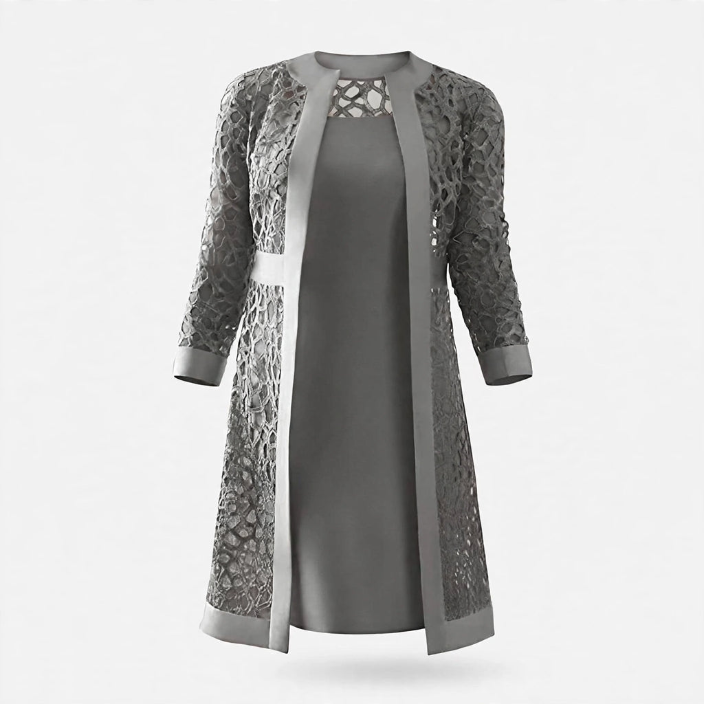 Nancy Pelham | Lace Overlay Two-Piece Dress Set
