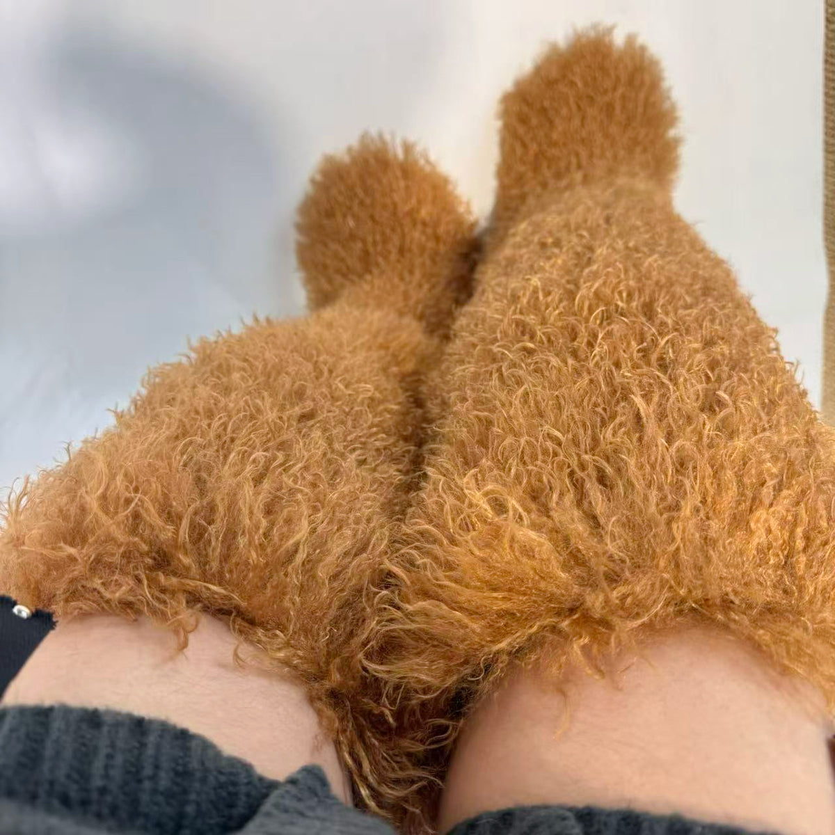 Marigold Ashcombe | Furry Over-The-Knee Flat Boots