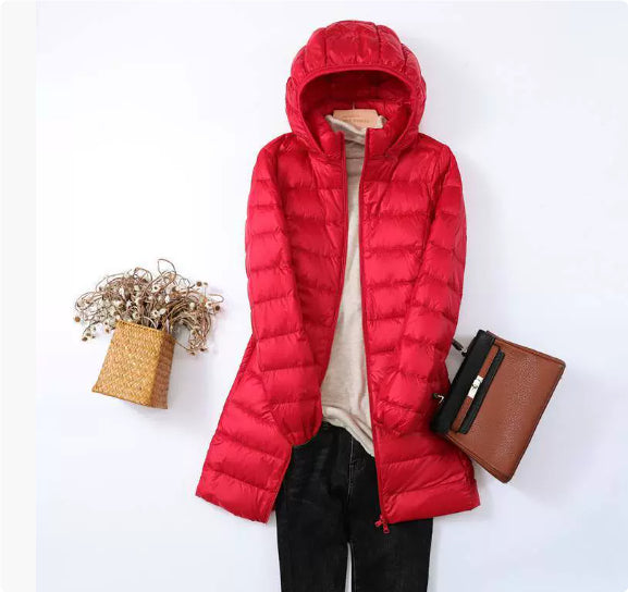 Felicity Dunmore | Quilted Mid-Length Puffer Jacket With Hood