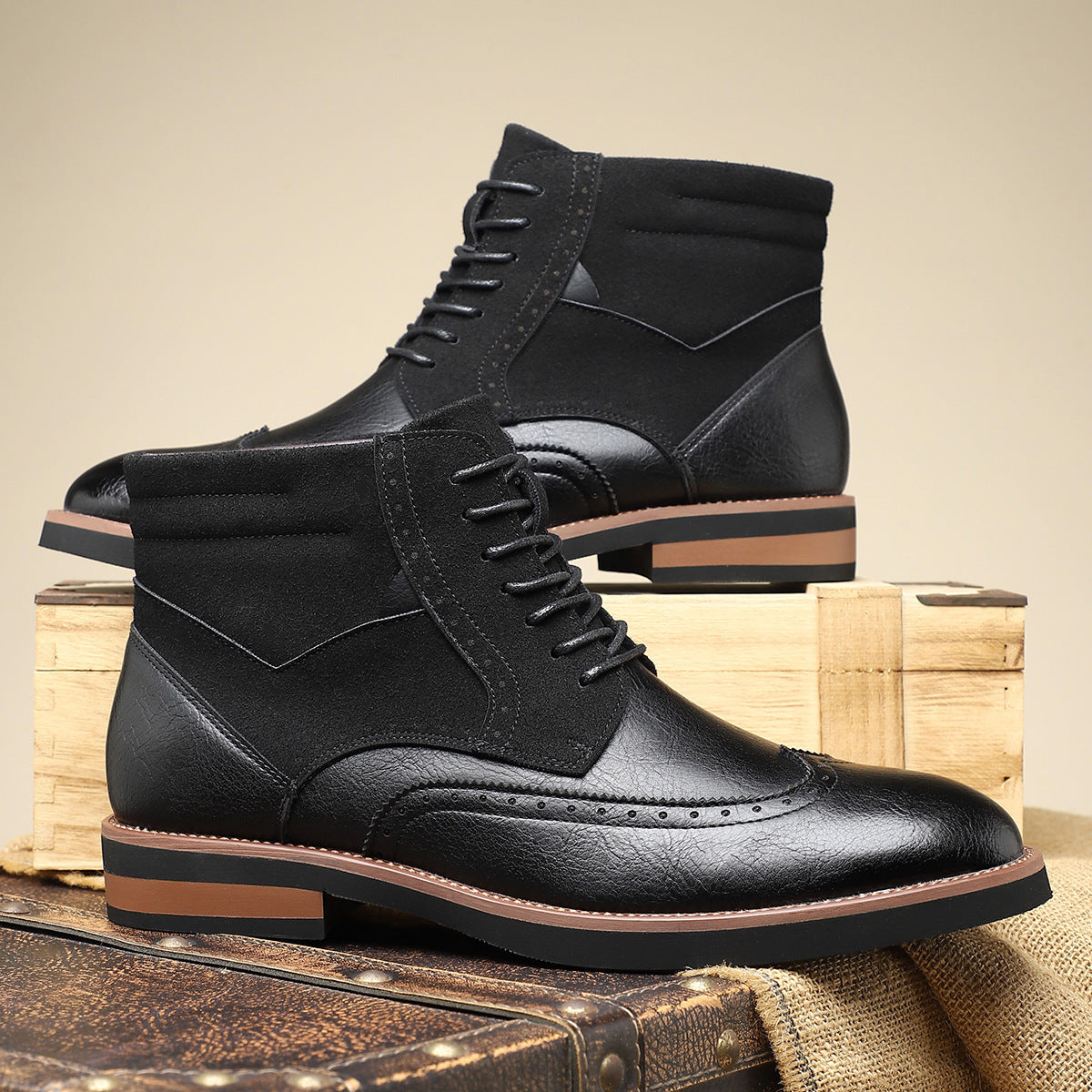 Ellis Cardew | Suede-Panelled Wingtip Brogue Boots