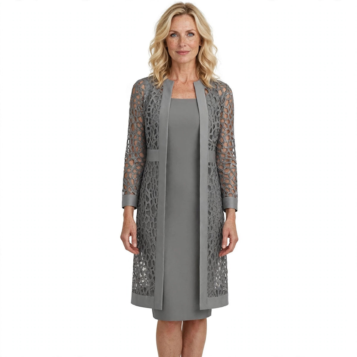 Nancy Pelham | Lace Overlay Two-Piece Dress Set