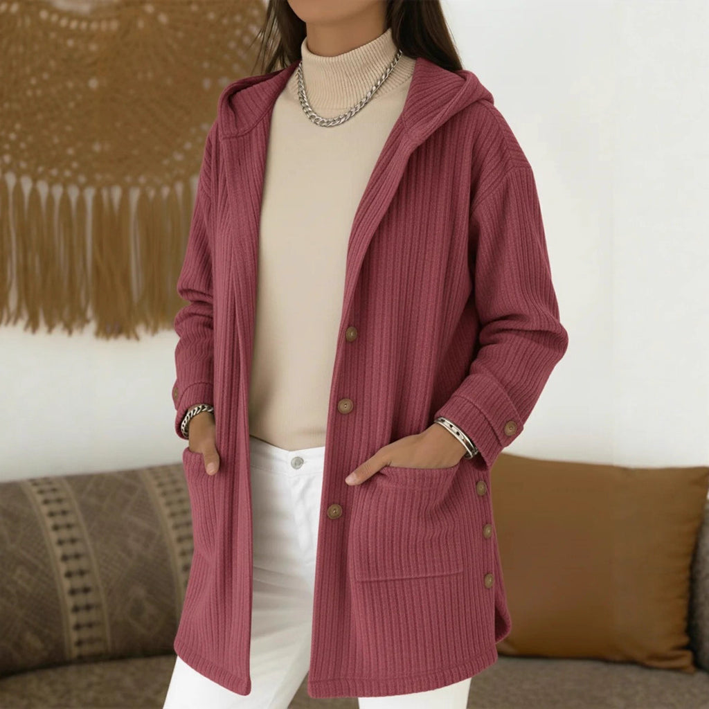 Verity Robinson | Corduroy Hooded Longline Jacket For Women