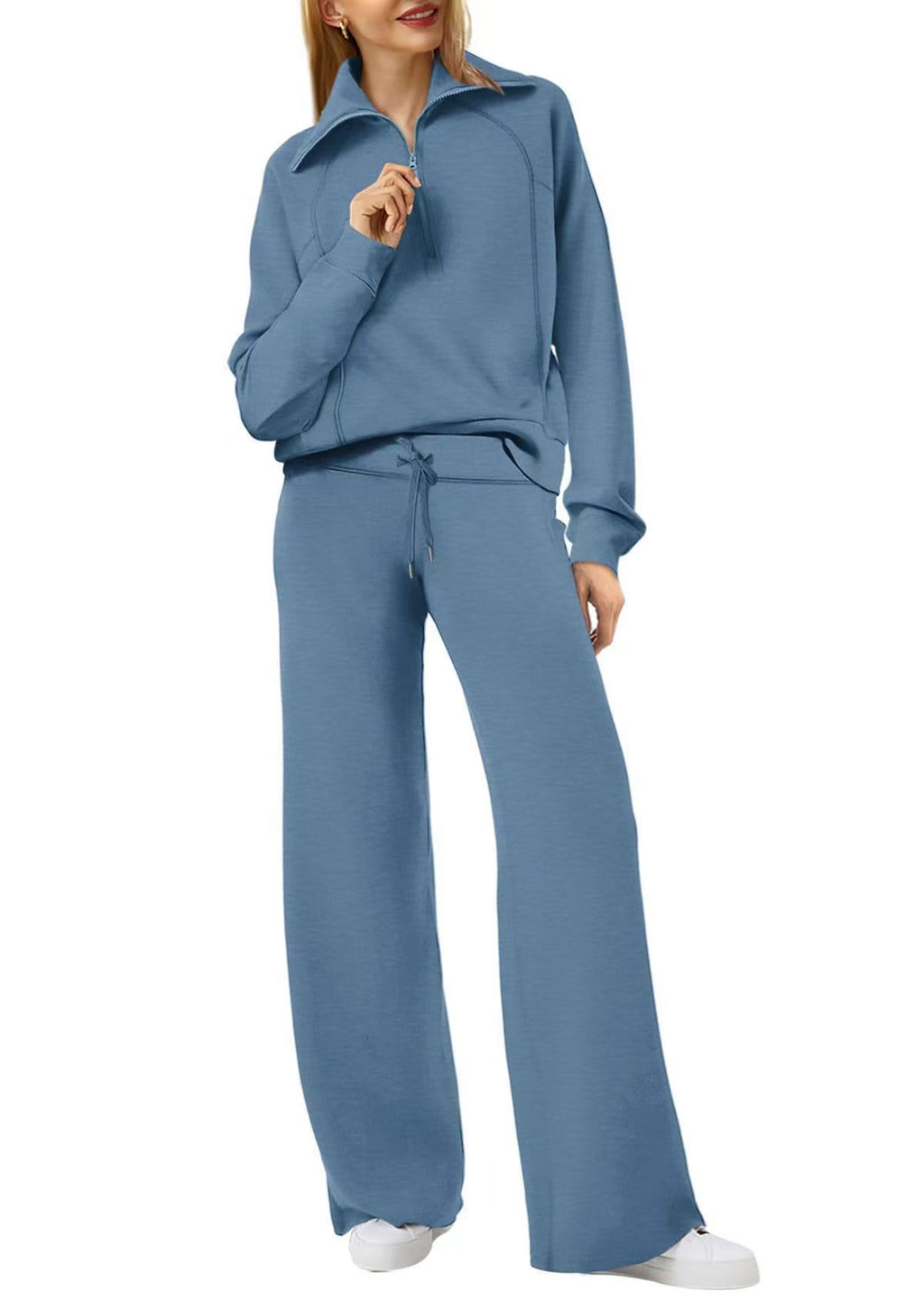 Harriet Griffiths | Half-Zip Hoodie & Wide-Leg Trousers Co-ord Set