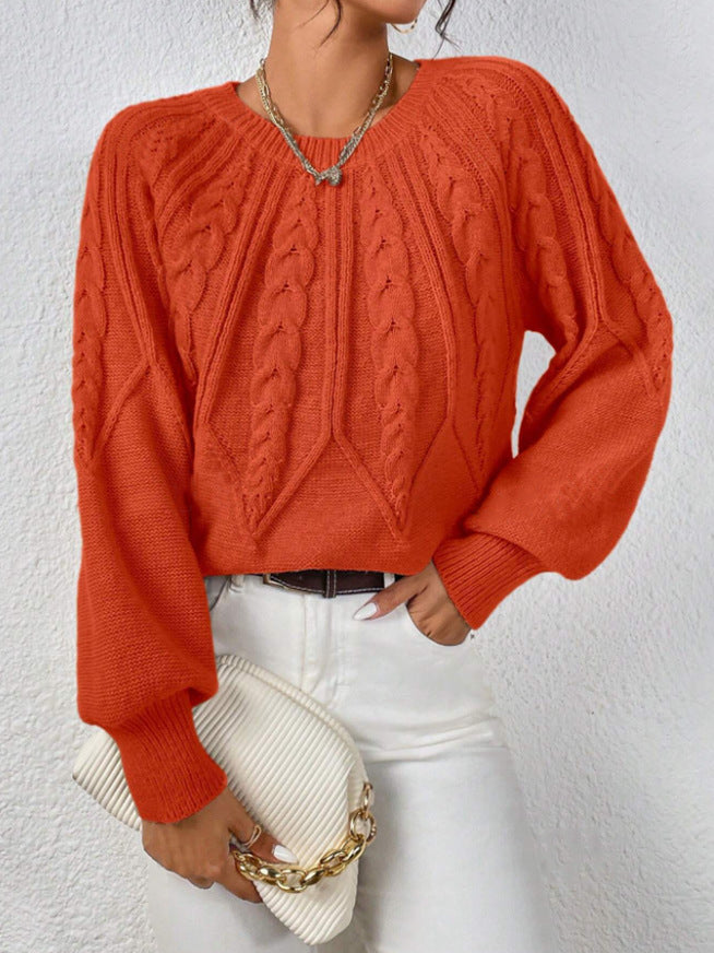 Lydia Cooper | Round Neck Cable Knit Sweater