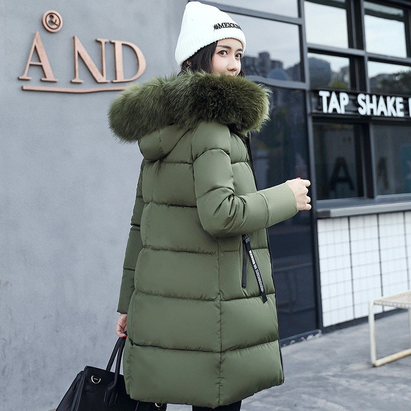 Diana Thomas | Mid-Length Faux Fur Hood Puffer Coat