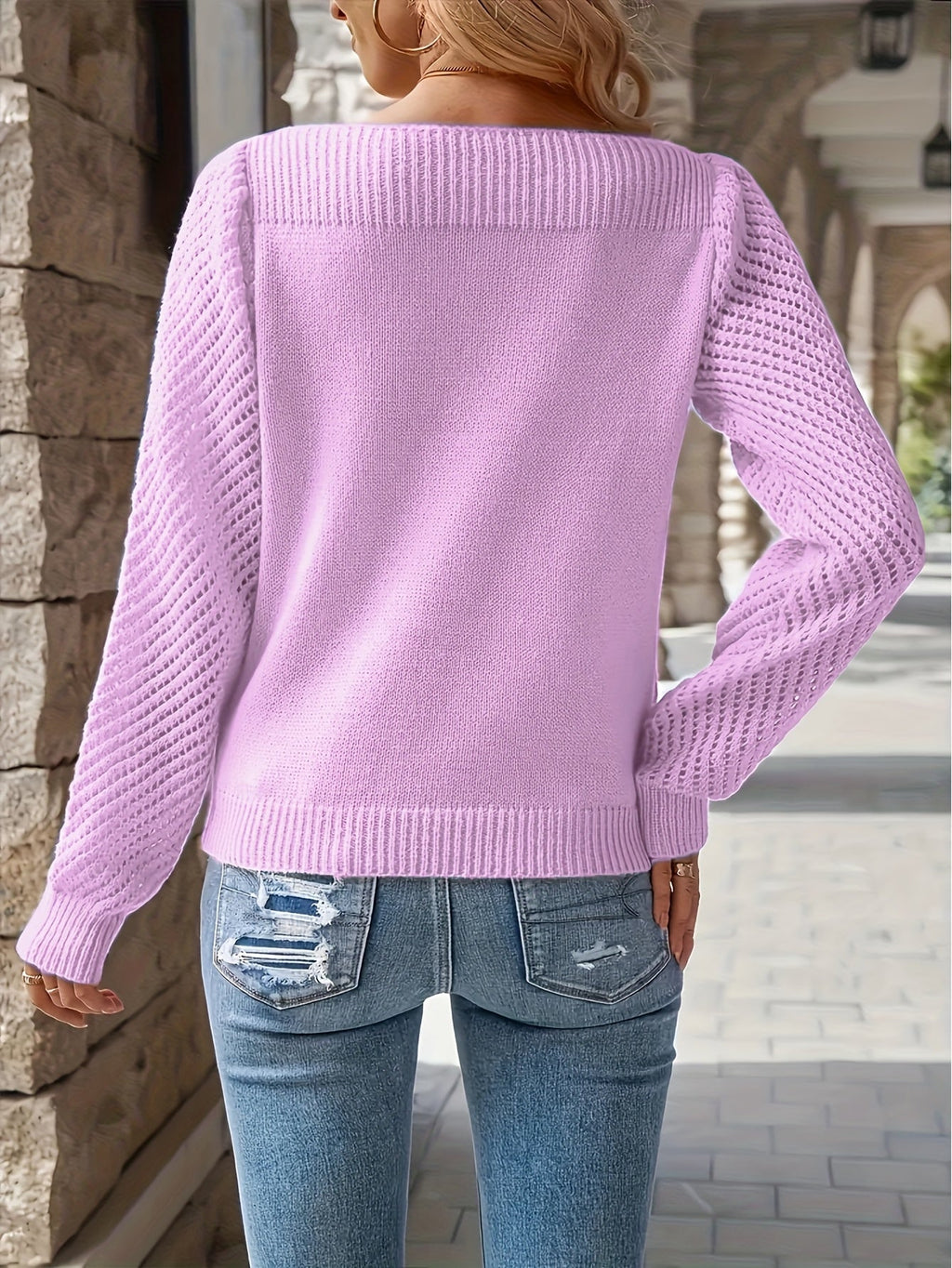 Sinead Callahan | Openwork Sleeve Sweater For Women