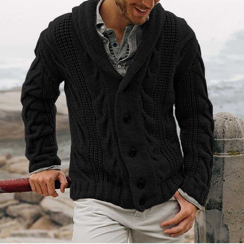 Nigel Fenchurch | Cable Knit Shawl Collar Sweater
