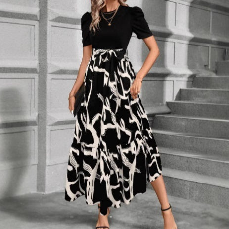 Marigold Hensley | Floral Print Maxi Dress with Puff Sleeves