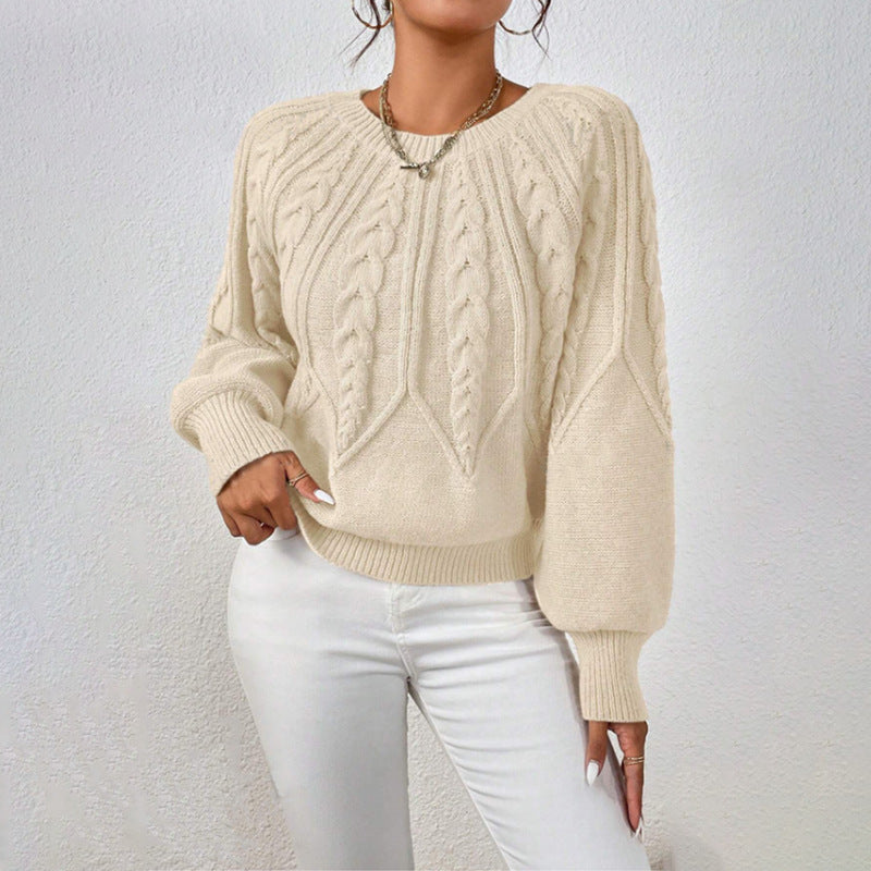 Lydia Cooper | Round Neck Cable Knit Sweater