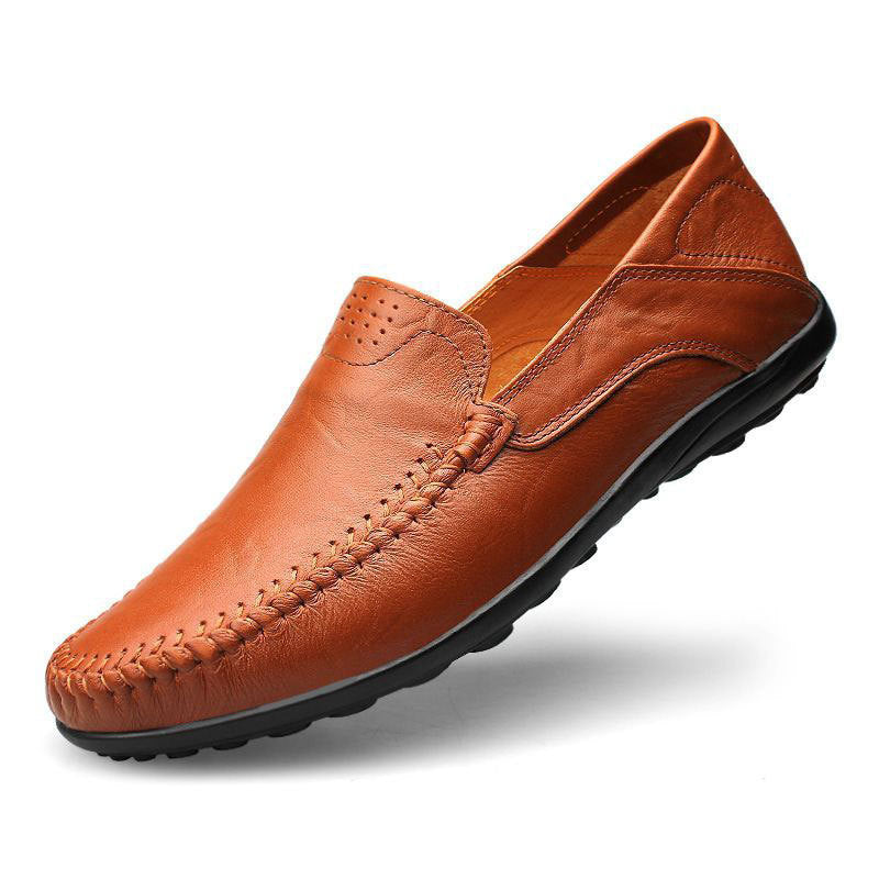 Nathaniel Prescott | Handstitched Leather Loafers With Woven Detail
