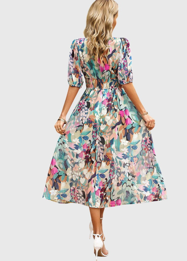 Bianca Moreau | Floral Summer Dress with Smocked Waist