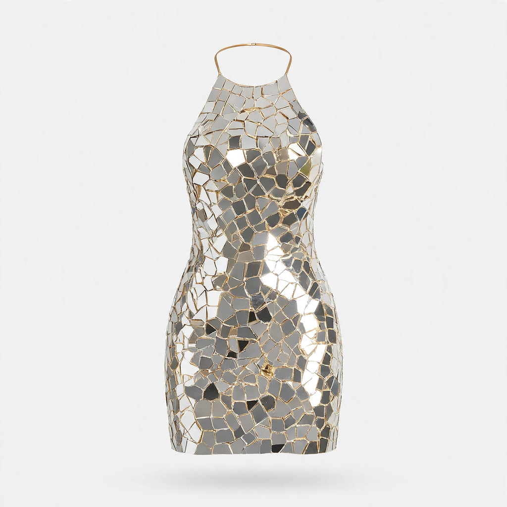 Lydia Marsh | Sequined Cocktail Dress With Halter Neckline