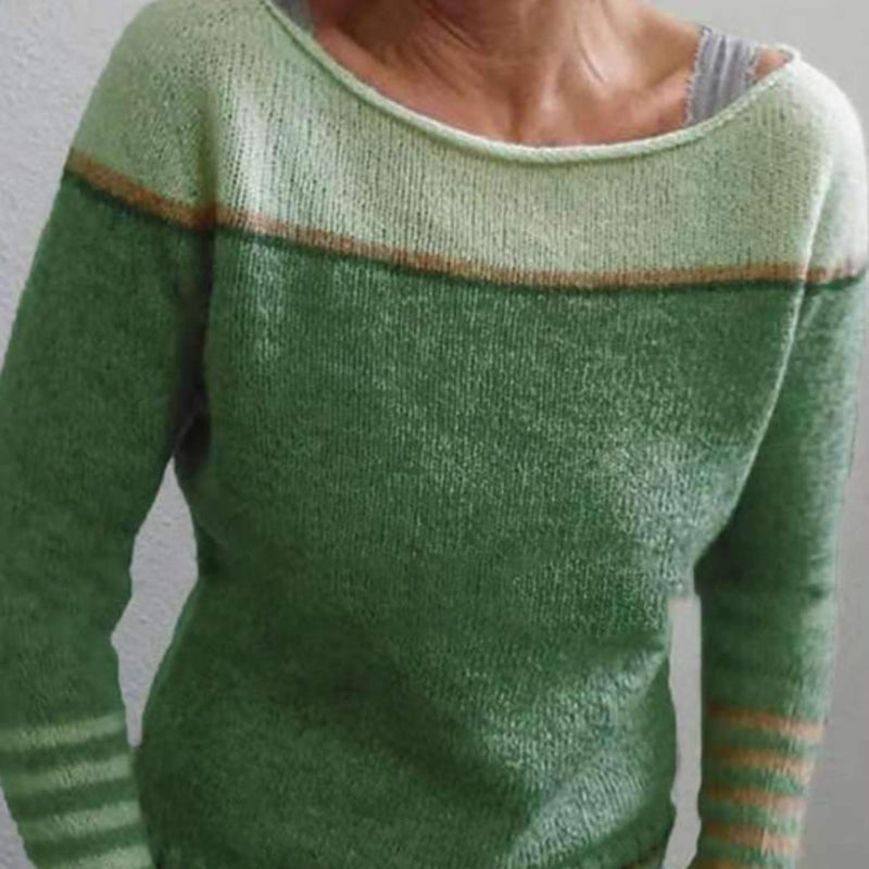 Rowena Pickford | Colour Block Striped Knit Sweater For Women
